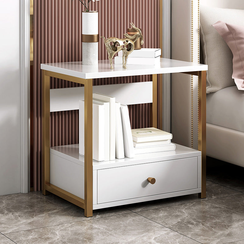 Drawer Storage Accent Table Nightstand Antique Finish Modern Bed Nightstand White 1 Piece 1 Clearhalo 'Bedroom Furniture' 'furn' 'furn_night_stand' 'Furniture' 'night_stand' 'Nightstands' 6958953
