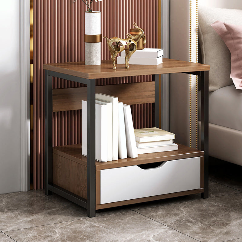 Drawer Storage Accent Table Nightstand Antique Finish Modern Bed Nightstand Brown 1 Piece 1 Clearhalo 'Bedroom Furniture' 'furn' 'furn_night_stand' 'Furniture' 'night_stand' 'Nightstands' 6958961