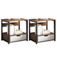 Drawer Storage Accent Table Nightstand Antique Finish Modern Bed Nightstand Brown 2 Piece Set 1 Clearhalo 'Bedroom Furniture' 'furn' 'furn_night_stand' 'Furniture' 'night_stand' 'Nightstands' 6958962