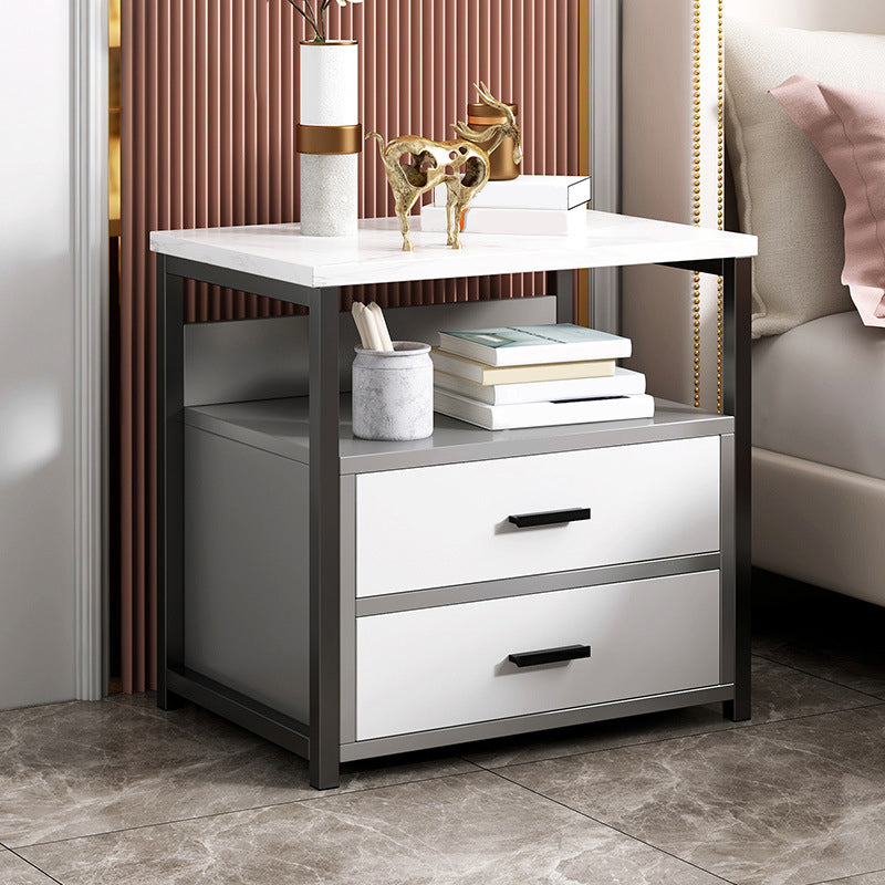 Drawer Storage Accent Table Nightstand Antique Finish Modern Bed Nightstand Grey 1 Piece 2 Clearhalo 'Bedroom Furniture' 'furn' 'furn_night_stand' 'Furniture' 'night_stand' 'Nightstands' 6958963