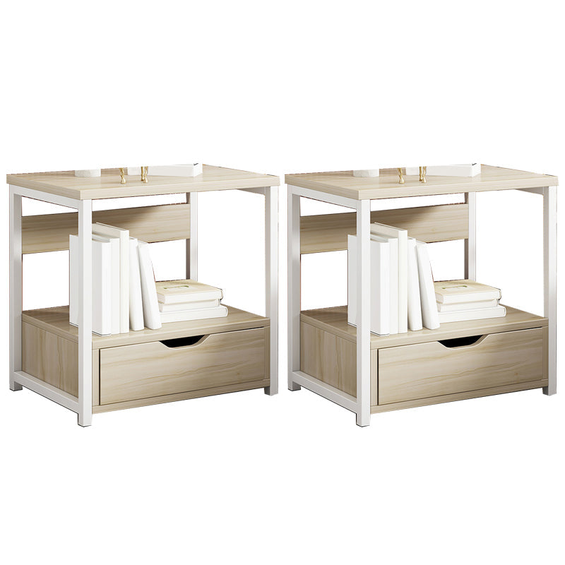 Drawer Storage Accent Table Nightstand Antique Finish Modern Bed Nightstand Natural 2 Piece Set 1 Clearhalo 'Bedroom Furniture' 'furn' 'furn_night_stand' 'Furniture' 'night_stand' 'Nightstands' 6958968
