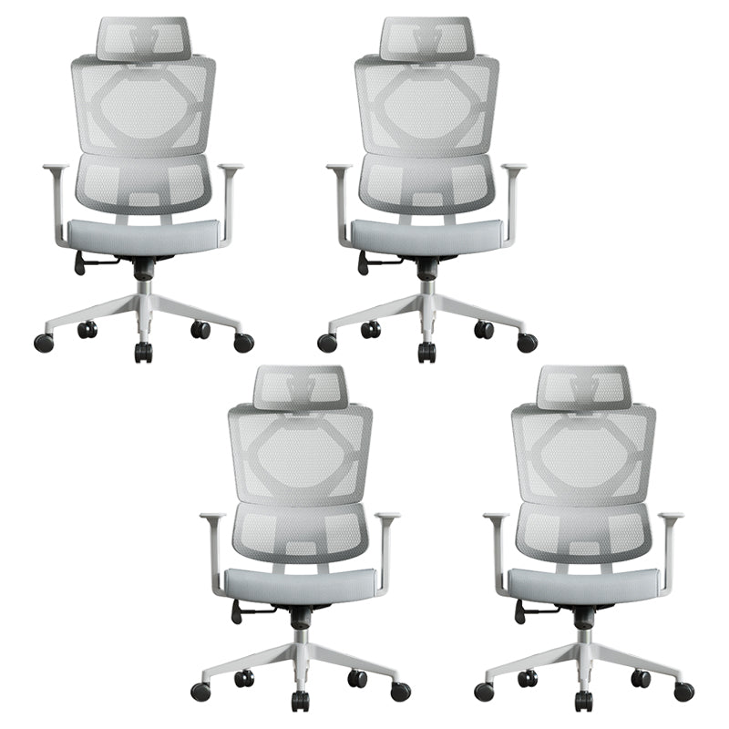 Fixed Arms Desk Chair Adjustable Seat Height Chair with Breathable Back 4 Piece Set Clearhalo 'furn' 'furn_office_chair' 'Furniture' 'Office Chairs' 'Office Furniture' 'office_chair' 6959105