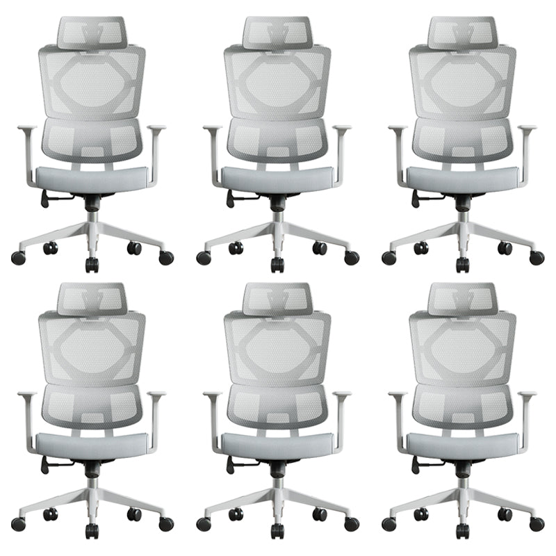 Fixed Arms Desk Chair Adjustable Seat Height Chair with Breathable Back 6 Piece Set Clearhalo 'furn' 'furn_office_chair' 'Furniture' 'Office Chairs' 'Office Furniture' 'office_chair' 6959107