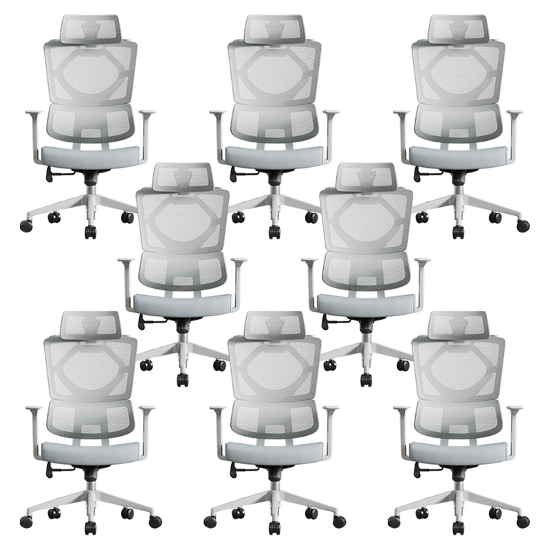 Fixed Arms Desk Chair Adjustable Seat Height Chair with Breathable Back 8 Piece Set Clearhalo 'furn' 'furn_office_chair' 'Furniture' 'Office Chairs' 'Office Furniture' 'office_chair' 6959109
