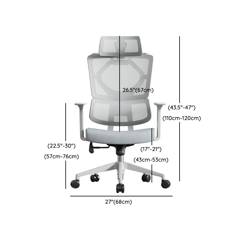 Fixed Arms Desk Chair Adjustable Seat Height Chair with Breathable Back Clearhalo 'furn' 'furn_office_chair' 'Furniture' 'Office Chairs' 'Office Furniture' 'office_chair' 6959115