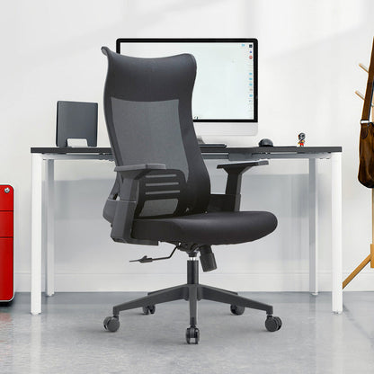 Chaise de bureau à bras fixe chaise de hauteur de siège réglable moderne avec dos respirant