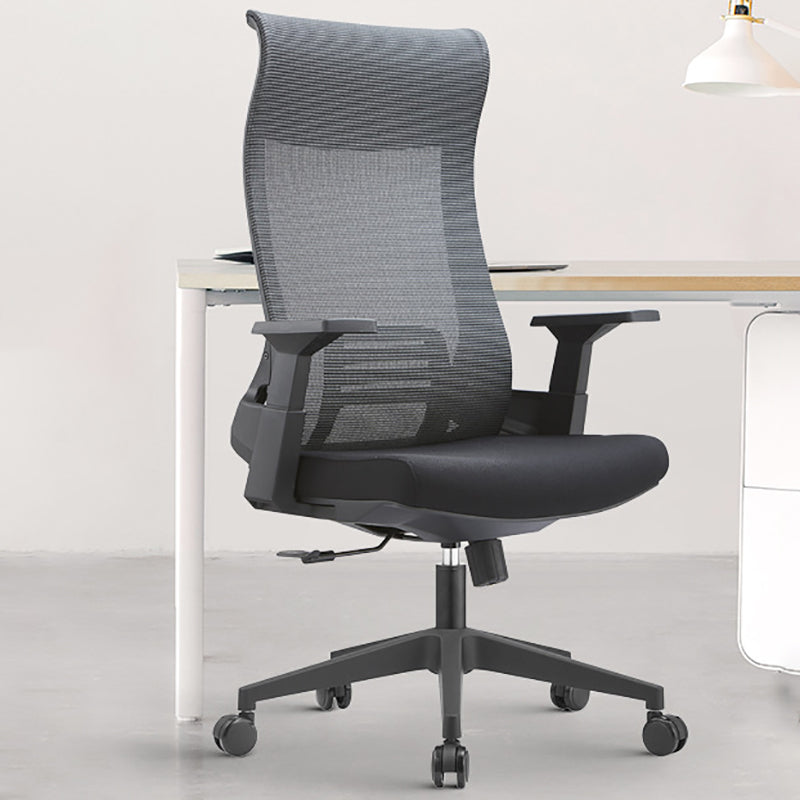 Fixed Arms Desk Chair Modern Adjustable Seat Height Swivel Chair with Breathable Back 1 Piece Clearhalo 'furn' 'furn_office_chair' 'Furniture' 'Office Chairs' 'Office Furniture' 'office_chair' 6959160