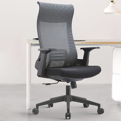 Fixed Arms Desk Chair Modern Adjustable Seat Height Swivel Chair with Breathable Back 1 Piece Clearhalo 'furn' 'furn_office_chair' 'Furniture' 'Office Chairs' 'Office Furniture' 'office_chair' 6959160