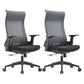 Fixed Arms Desk Chair Modern Adjustable Seat Height Swivel Chair with Breathable Back 2 Piece Set Clearhalo 'furn' 'furn_office_chair' 'Furniture' 'Office Chairs' 'Office Furniture' 'office_chair' 6959161