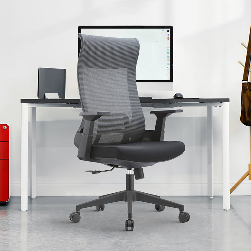 Fixed Arms Desk Chair Modern Adjustable Seat Height Swivel Chair with Breathable Back Clearhalo 'furn' 'furn_office_chair' 'Furniture' 'Office Chairs' 'Office Furniture' 'office_chair' 6959163