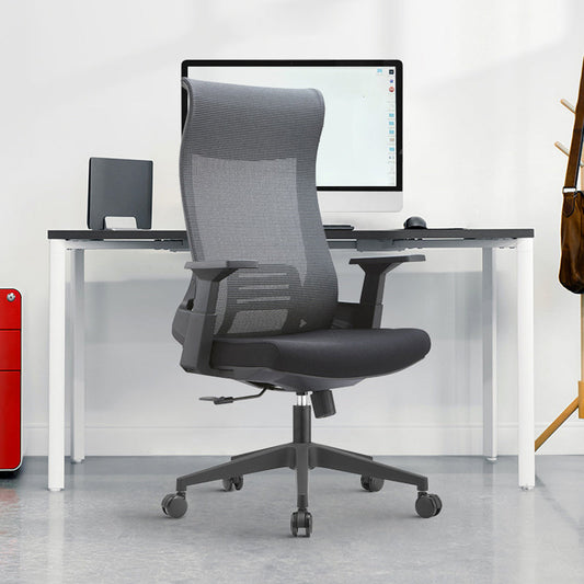 Fixed Arms Desk Chair Modern Adjustable Seat Height Swivel Chair with Breathable Back Clearhalo 'furn' 'furn_office_chair' 'Furniture' 'Office Chairs' 'Office Furniture' 'office_chair' 6959163
