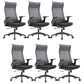 Fixed Arms Desk Chair Modern Adjustable Seat Height Swivel Chair with Breathable Back 6 Piece Set Clearhalo 'furn' 'furn_office_chair' 'Furniture' 'Office Chairs' 'Office Furniture' 'office_chair' 6959164