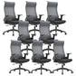 Fixed Arms Desk Chair Modern Adjustable Seat Height Swivel Chair with Breathable Back 8 Piece Set Clearhalo 'furn' 'furn_office_chair' 'Furniture' 'Office Chairs' 'Office Furniture' 'office_chair' 6959166