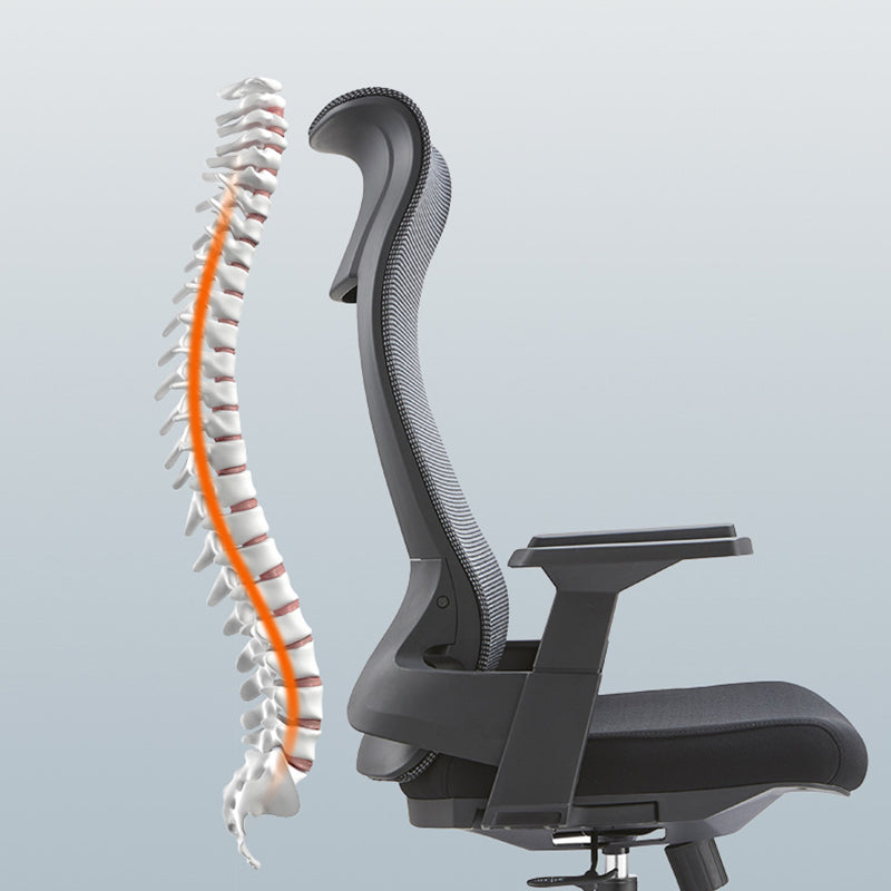 Fixed Arms Desk Chair Modern Adjustable Seat Height Swivel Chair with Breathable Back Clearhalo 'furn' 'furn_office_chair' 'Furniture' 'Office Chairs' 'Office Furniture' 'office_chair' 6959167