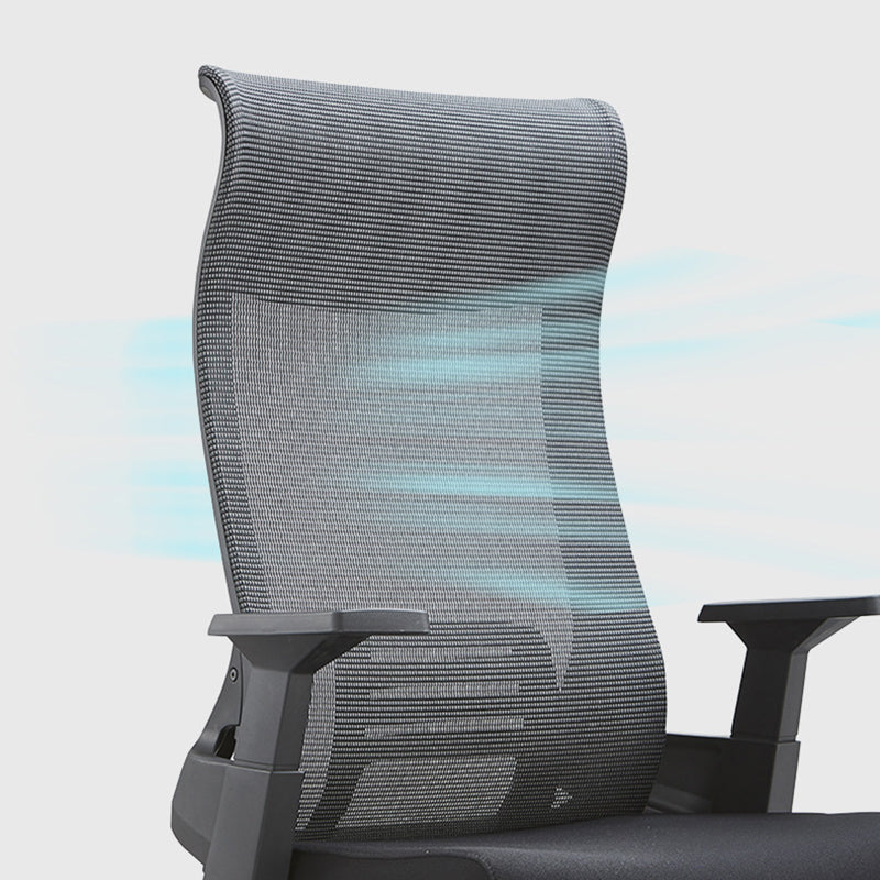 Fixed Arms Desk Chair Modern Adjustable Seat Height Swivel Chair with Breathable Back Clearhalo 'furn' 'furn_office_chair' 'Furniture' 'Office Chairs' 'Office Furniture' 'office_chair' 6959170