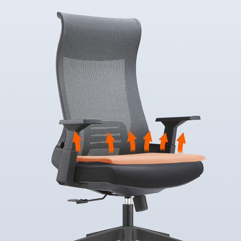 Fixed Arms Desk Chair Modern Adjustable Seat Height Swivel Chair with Breathable Back Clearhalo 'furn' 'furn_office_chair' 'Furniture' 'Office Chairs' 'Office Furniture' 'office_chair' 6959171