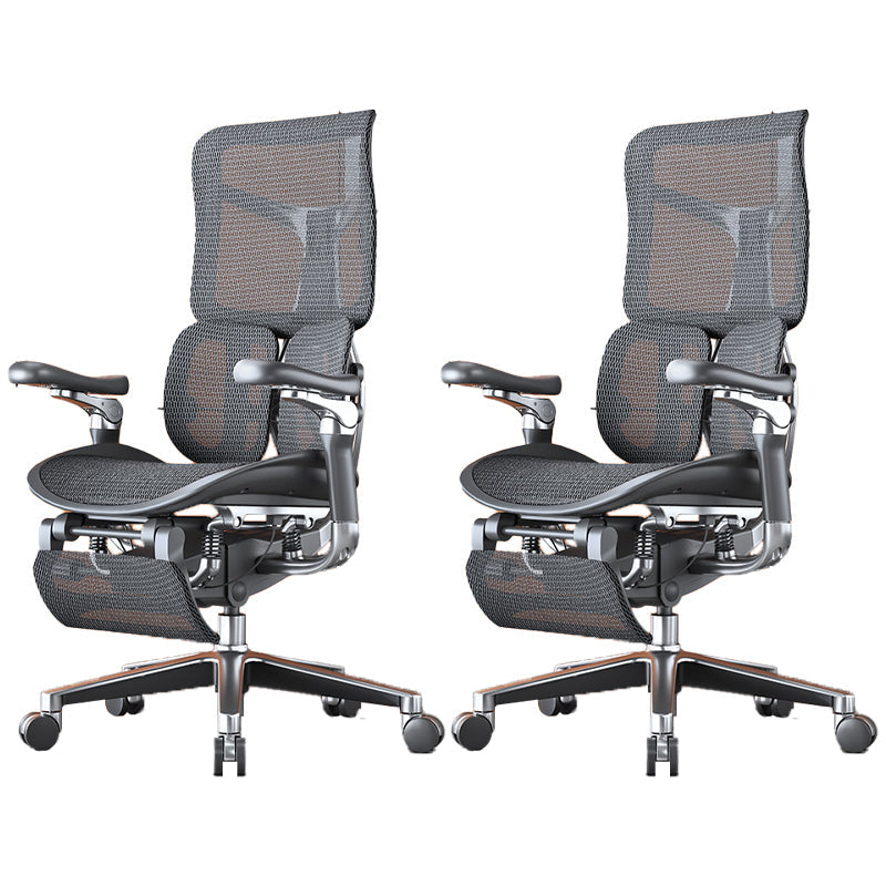 Removable Arms Desk Chair Modern No Distressing Chair with Breathable Back Black 2 Piece Set Clearhalo 'furn' 'furn_office_chair' 'Furniture' 'Office Chairs' 'Office Furniture' 'office_chair' 6959193