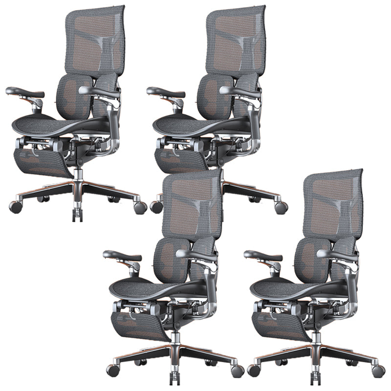 Removable Arms Desk Chair Modern No Distressing Chair with Breathable Back Black 4 Piece Set Clearhalo 'furn' 'furn_office_chair' 'Furniture' 'Office Chairs' 'Office Furniture' 'office_chair' 6959195