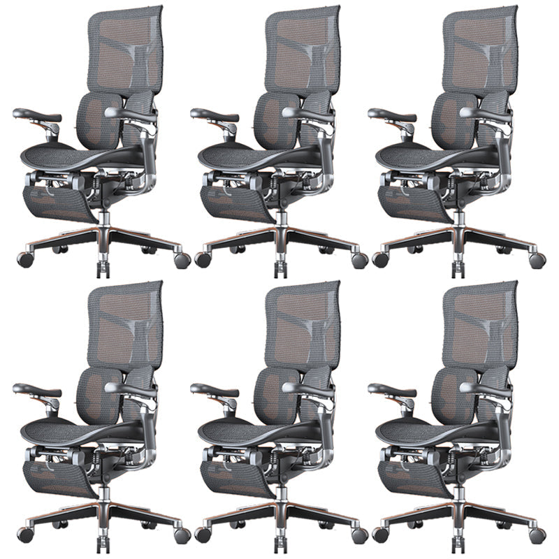 Removable Arms Desk Chair Modern No Distressing Chair with Breathable Back Black 6 Piece Set Clearhalo 'furn' 'furn_office_chair' 'Furniture' 'Office Chairs' 'Office Furniture' 'office_chair' 6959198