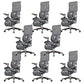 Removable Arms Desk Chair Modern No Distressing Chair with Breathable Back Black 8 Piece Set Clearhalo 'furn' 'furn_office_chair' 'Furniture' 'Office Chairs' 'Office Furniture' 'office_chair' 6959200