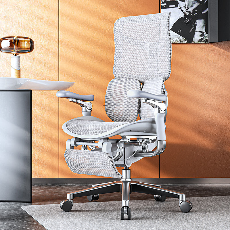Removable Arms Desk Chair Modern No Distressing Chair with Breathable Back Grey 1 Piece Clearhalo 'furn' 'furn_office_chair' 'Furniture' 'Office Chairs' 'Office Furniture' 'office_chair' 6959201