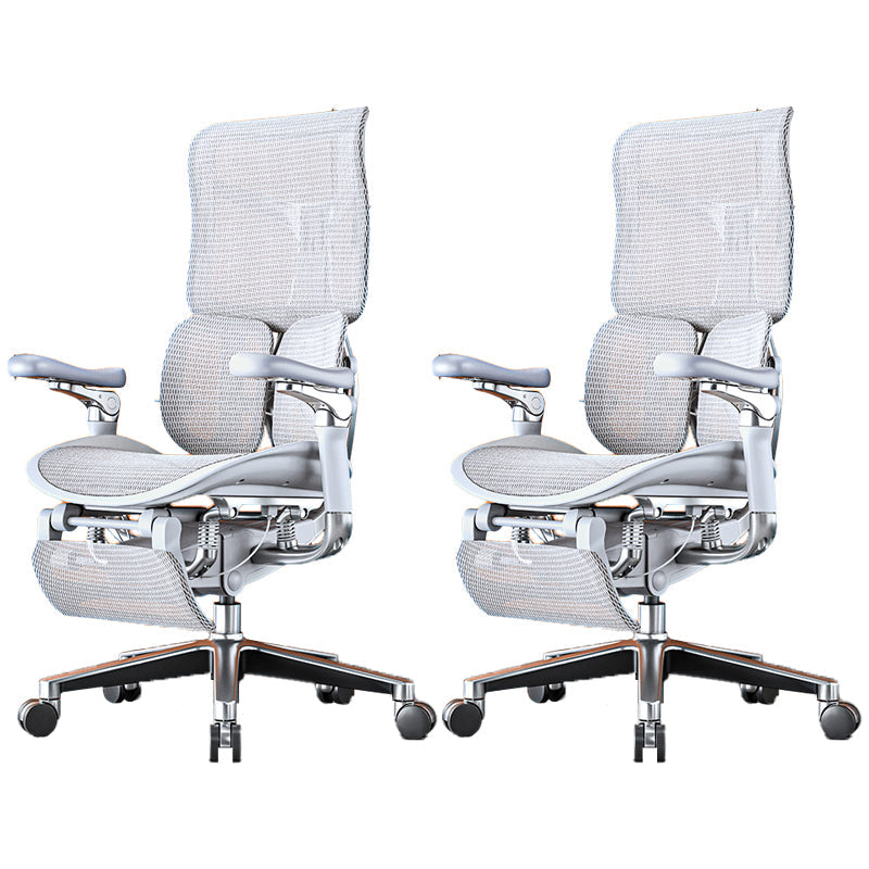 Removable Arms Desk Chair Modern No Distressing Chair with Breathable Back Grey 2 Piece Set Clearhalo 'furn' 'furn_office_chair' 'Furniture' 'Office Chairs' 'Office Furniture' 'office_chair' 6959203