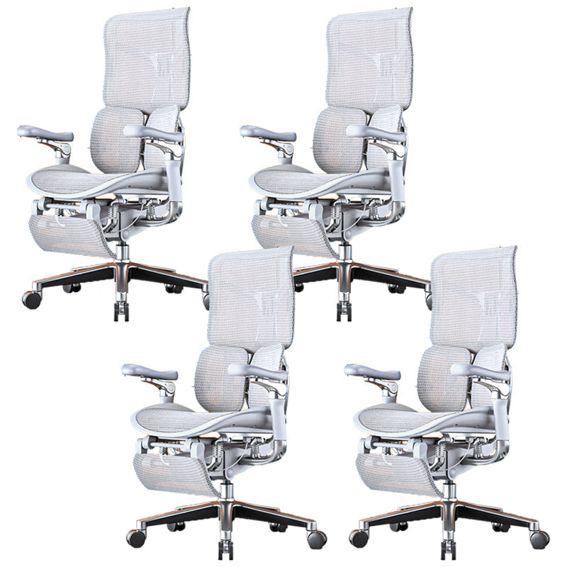Removable Arms Desk Chair Modern No Distressing Chair with Breathable Back Grey 4 Piece Set Clearhalo 'furn' 'furn_office_chair' 'Furniture' 'Office Chairs' 'Office Furniture' 'office_chair' 6959205