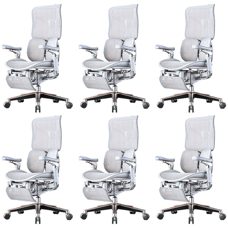 Removable Arms Desk Chair Modern No Distressing Chair with Breathable Back Grey 6 Piece Set Clearhalo 'furn' 'furn_office_chair' 'Furniture' 'Office Chairs' 'Office Furniture' 'office_chair' 6959207