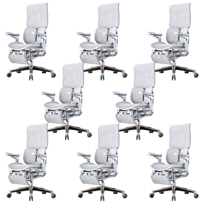Removable Arms Desk Chair Modern No Distressing Chair with Breathable Back Grey 8 Piece Set Clearhalo 'furn' 'furn_office_chair' 'Furniture' 'Office Chairs' 'Office Furniture' 'office_chair' 6959209