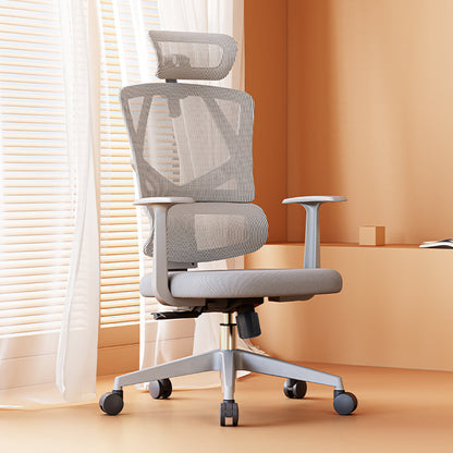Removable Arms Desk Chair Modern Adjustable Seat Height Swivel Chair Grey 1 Piece Clearhalo 'furn' 'furn_office_chair' 'Furniture' 'Office Chairs' 'Office Furniture' 'office_chair' 6959230