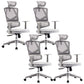 Removable Arms Desk Chair Modern Adjustable Seat Height Swivel Chair Grey 4 Piece Set Clearhalo 'furn' 'furn_office_chair' 'Furniture' 'Office Chairs' 'Office Furniture' 'office_chair' 6959232