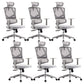 Removable Arms Desk Chair Modern Adjustable Seat Height Swivel Chair Grey 6 Piece Set Clearhalo 'furn' 'furn_office_chair' 'Furniture' 'Office Chairs' 'Office Furniture' 'office_chair' 6959234