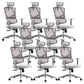 Removable Arms Desk Chair Modern Adjustable Seat Height Swivel Chair Grey 8 Piece Set Clearhalo 'furn' 'furn_office_chair' 'Furniture' 'Office Chairs' 'Office Furniture' 'office_chair' 6959237