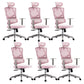 Removable Arms Desk Chair Modern Adjustable Seat Height Swivel Chair Pink 6 Piece Set Clearhalo 'furn' 'furn_office_chair' 'Furniture' 'Office Chairs' 'Office Furniture' 'office_chair' 6959242