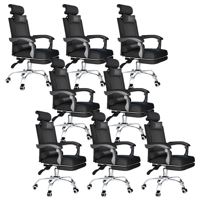 Contemporary Black Managers Chair Padded Arms Executive Chair for Office 8 Piece Set Clearhalo 'furn' 'furn_office_chair' 'Furniture' 'Office Chairs' 'Office Furniture' 'office_chair' 6959274