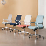 Silla de oficina moderna brazos fijos altura de asiento ajustable altura giratoria con espalda transpirable