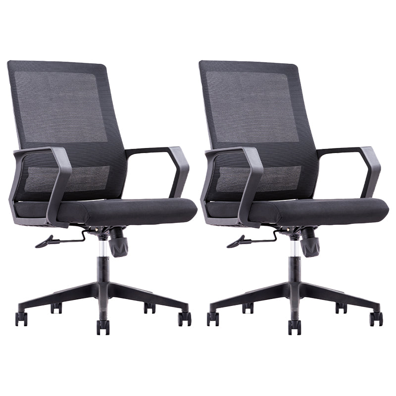 Silla de oficina moderna brazos fijos altura de asiento ajustable altura giratoria con espalda transpirable