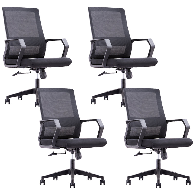 Silla de oficina moderna brazos fijos altura de asiento ajustable altura giratoria con espalda transpirable