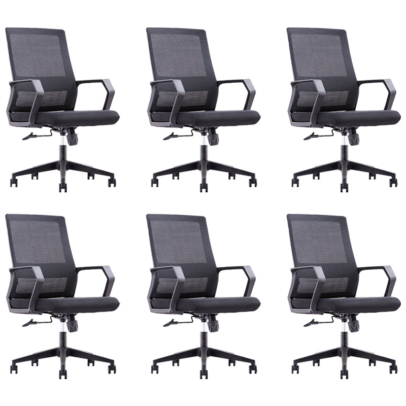 Silla de oficina moderna brazos fijos altura de asiento ajustable altura giratoria con espalda transpirable