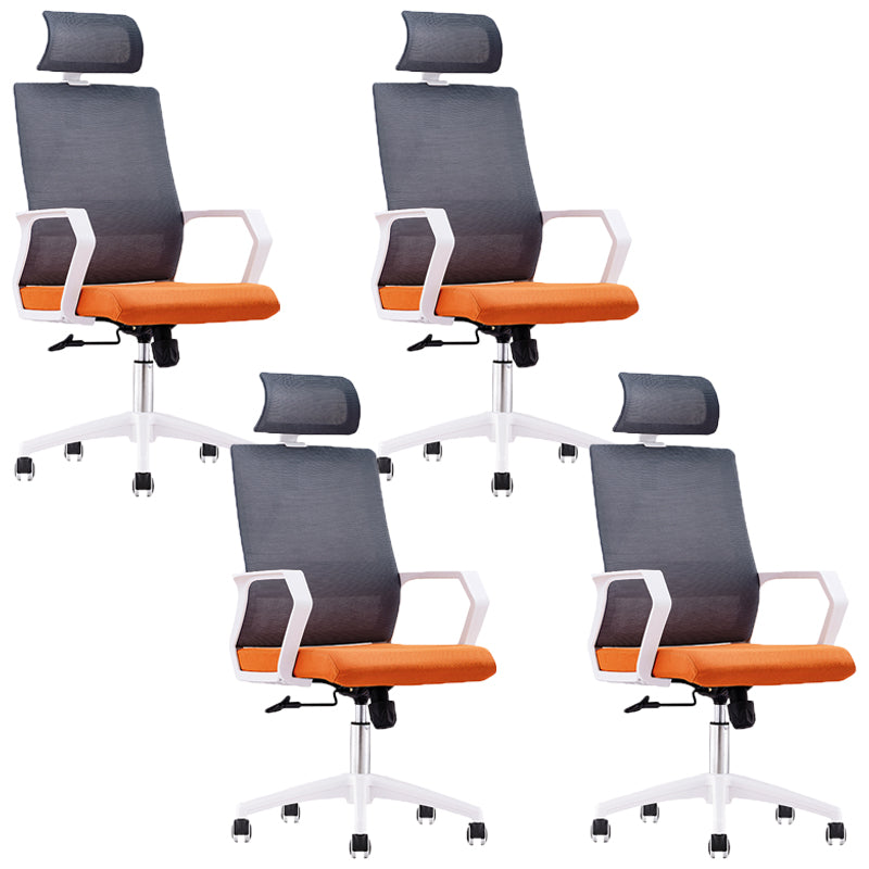 Silla de oficina moderna brazos fijos altura de asiento ajustable altura giratoria con espalda transpirable