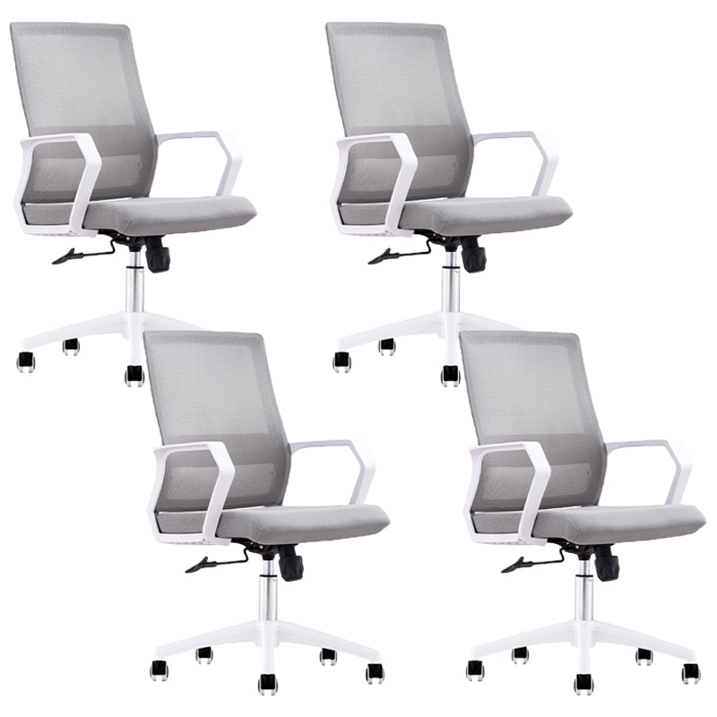 Silla de oficina moderna brazos fijos altura de asiento ajustable altura giratoria con espalda transpirable