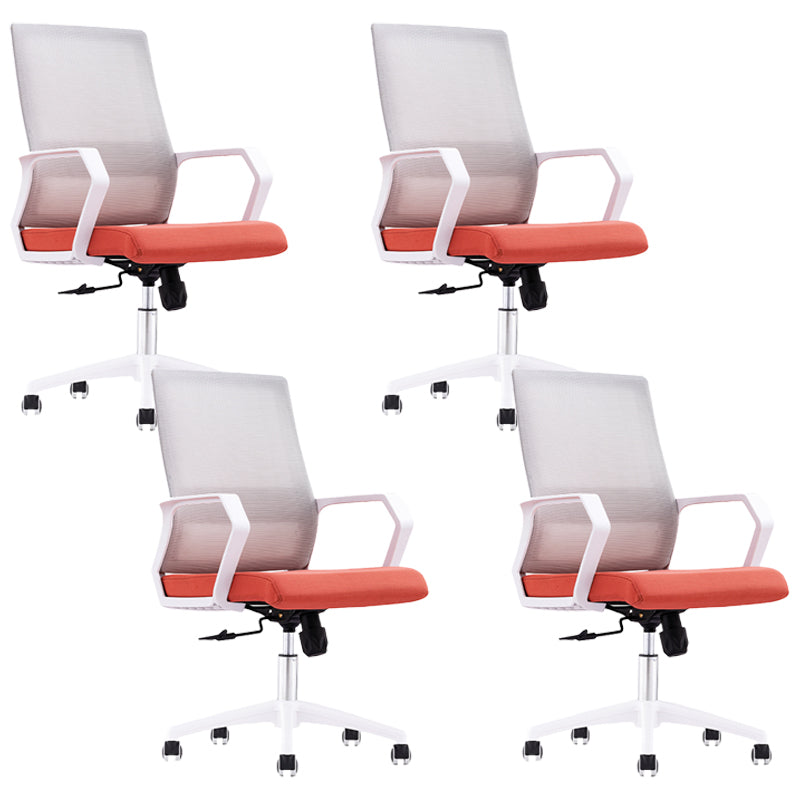 Silla de oficina moderna brazos fijos altura de asiento ajustable altura giratoria con espalda transpirable