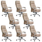 Modern Padded Arms Desk Chair Ergonomic Office Chair with Wheels Light Coffee 8 Piece Set Clearhalo 'furn' 'furn_office_chair' 'Furniture' 'Office Chairs' 'Office Furniture' 'office_chair' 6959316