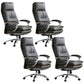 Modern Padded Arms Desk Chair Ergonomic Office Chair with Wheels Grey 4 Piece Set Clearhalo 'furn' 'furn_office_chair' 'Furniture' 'Office Chairs' 'Office Furniture' 'office_chair' 6959321