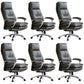 Modern Padded Arms Desk Chair Ergonomic Office Chair with Wheels Grey 6 Piece Set Clearhalo 'furn' 'furn_office_chair' 'Furniture' 'Office Chairs' 'Office Furniture' 'office_chair' 6959323