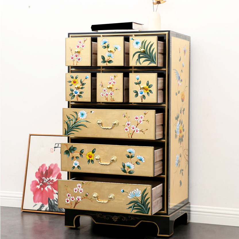 Klassieke Glam-dressoir massief houten opbergkast met 5/6/7/8/9 lades