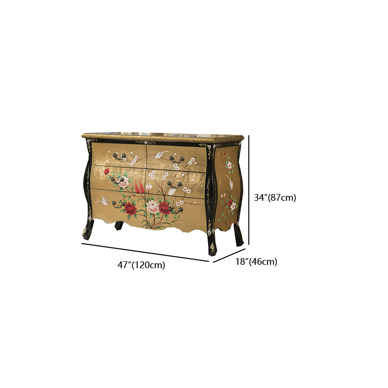 Klassieke Glam-dressoir massief houten opbergkast met 5/6/7/8/9 lades