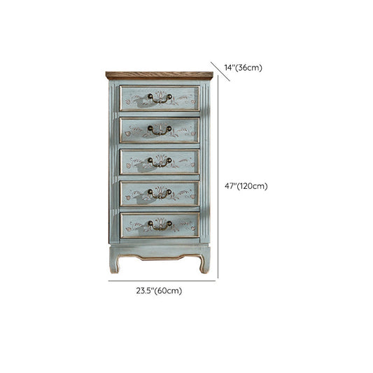 Traditional Wood Media Chest Horizontal Lingerie Chest with Drawers