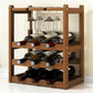 Countertop Wine Rack Solid Wood Wine Bottle Rack for Kitchen