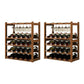 Countertop Wine Rack Solid Wood Wine Bottle Rack for Kitchen